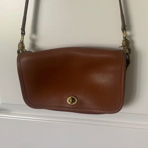 vintage leather coach cross body purse